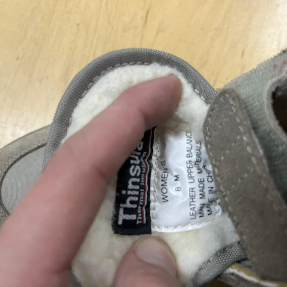 LL Bean Boots Womens 8 Gray Thinsulate Strap‎ Winter Snow Suede Leather Boots